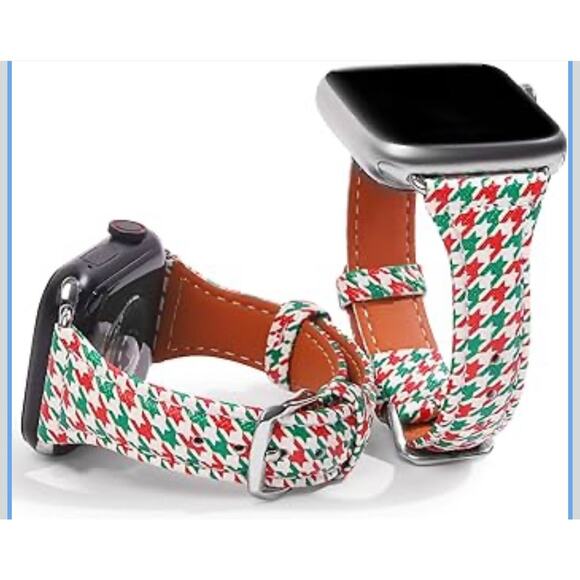 Designer Plaid Pattern Christmas Band Compatible with Apple Watch 41mm 40mm 38mm - Picture 1 of 8